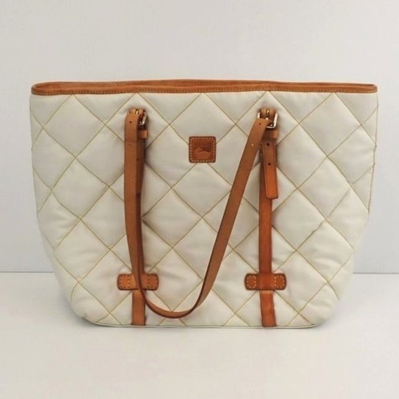 Dooney & Bourke Cream & Caramel Tote Bag - Picture 1 of 5